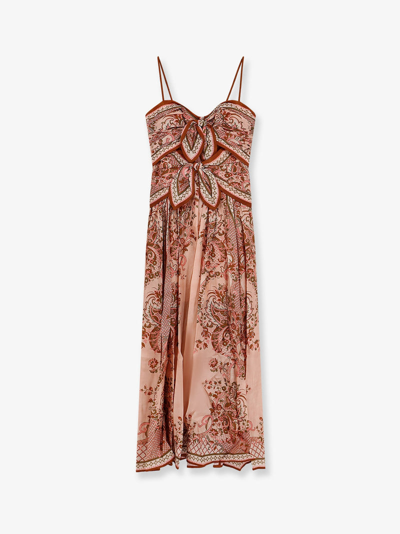 Zimmermann Zimmermann Aster Scarf Silk Dress Pink - World Class Fashion