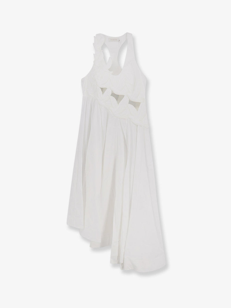 Zimmermann Vestido de algodón con apliques Luna de Zimmermann en color blanco - World Class Fashion