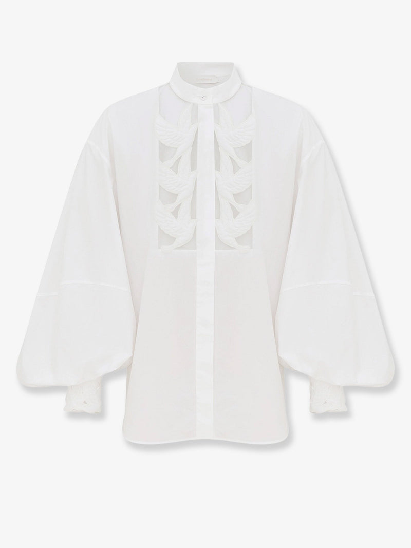 Zimmermann Zimmermann Luna Applique Shirt White - World Class Fashion