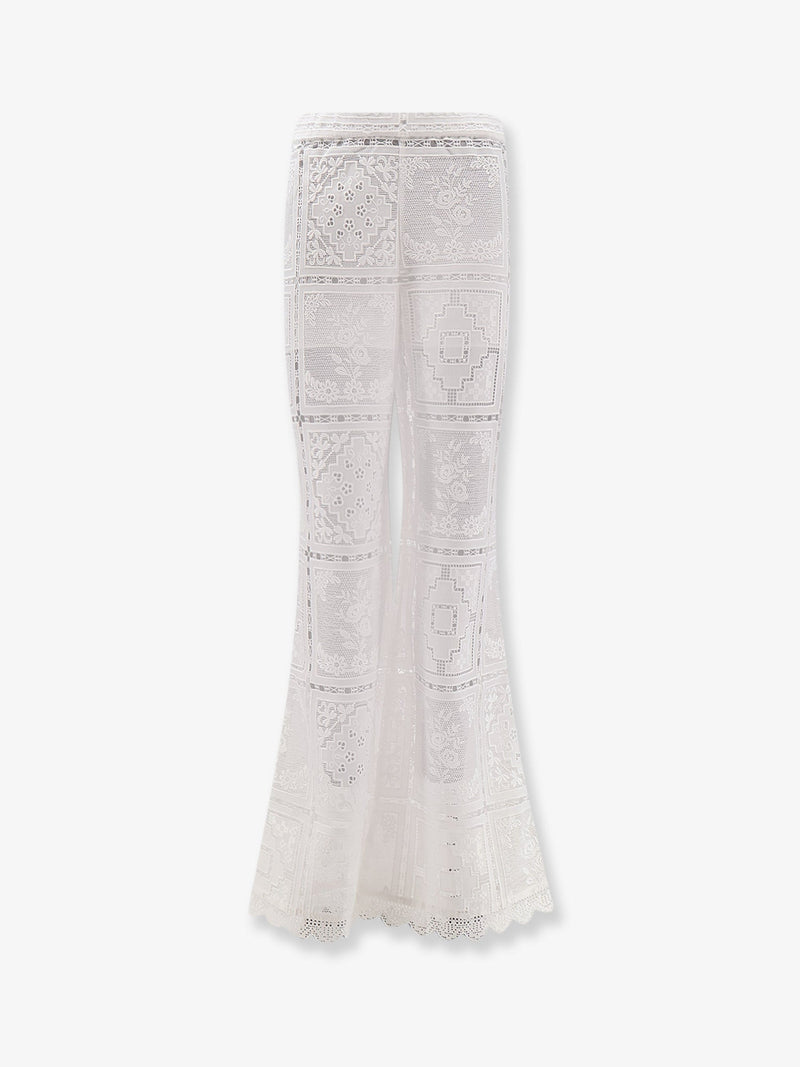 Zimmermann Zimmermann Aster Embroidered Trousers White - World Class Fashion
