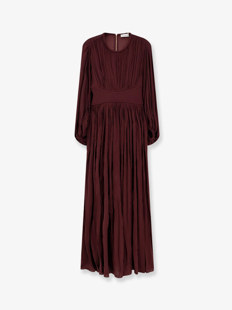 Zimmermann Zimmermann Luna Billow Stretch Viscose Long Dress Red - World Class Fashion