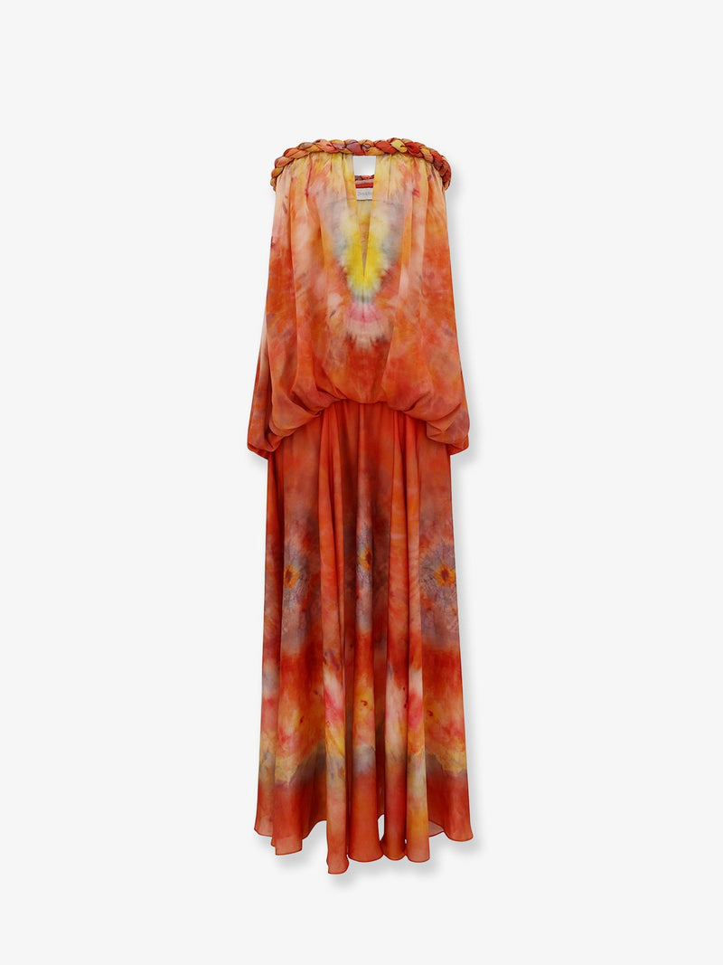 Zimmermann Zimmermann Luna Twist Bandeau Gown Orange - World Class Fashion