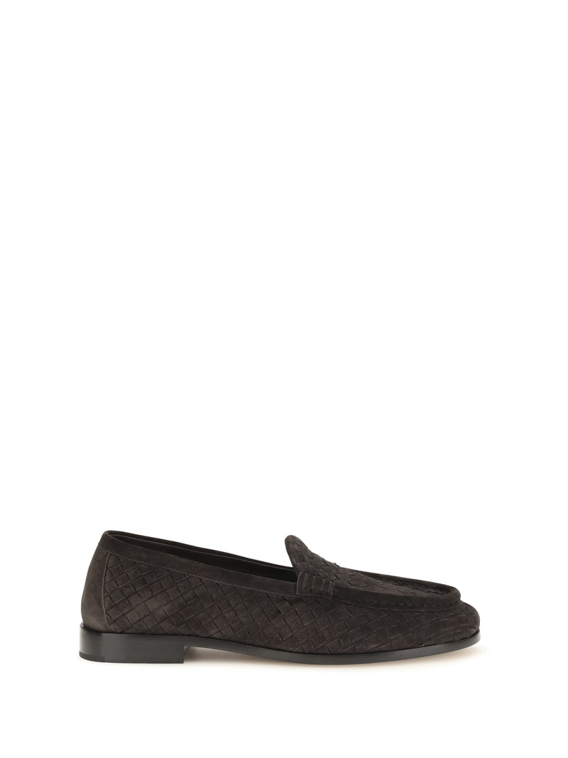 Bottega Veneta Bottega Veneta Silenzio Intrecciato Loafers Espresso - World Class Fashion