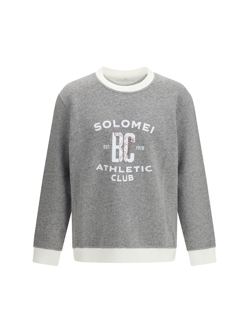 Brunello Cucinelli Brunello Cucinelli Long Sleeve Sweatshirt Grigio+Offwhite - World Class Fashion
