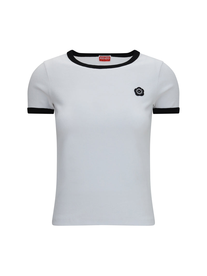 Kenzo Kenzo Boke Flower 2.0 Embroidered Cotton T-shirt White - World Class Fashion
