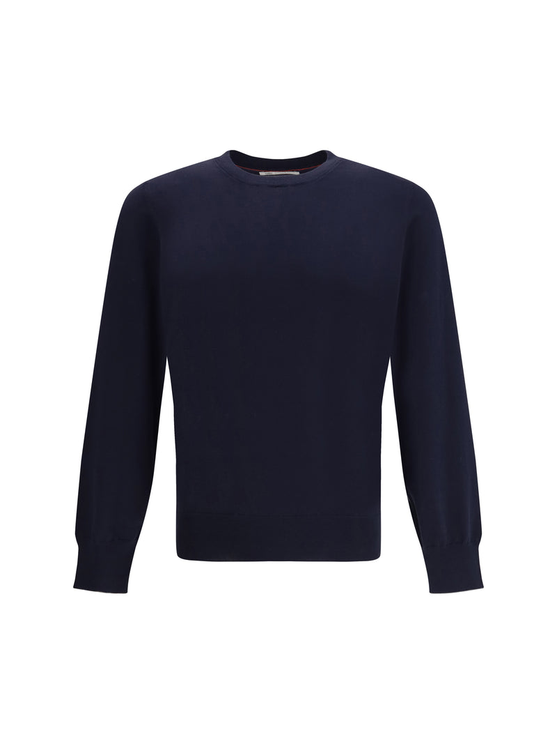 Brunello Cucinelli Brunello Cucinelli Cotton Sweater Notte+Grigio Scuro - World Class Fashion