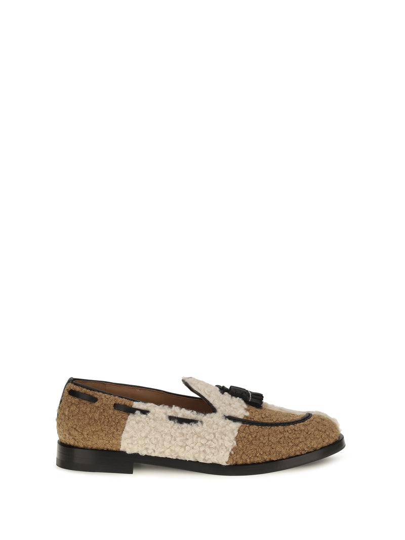Fratelli Rossetti Fratelli Rossetti Bouclé-effect Loafers Avorio/Noce - World Class Fashion