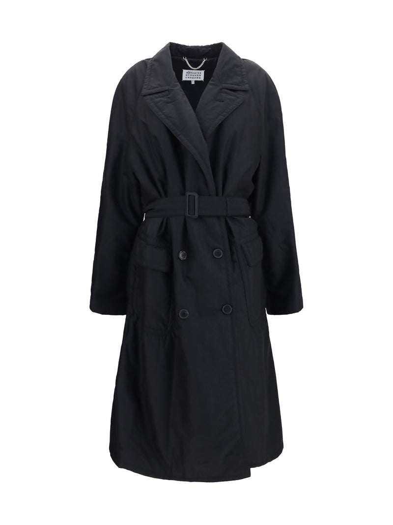 Margiela Margiela Double-breasted Belted Coat Black Women - World Class Fashion