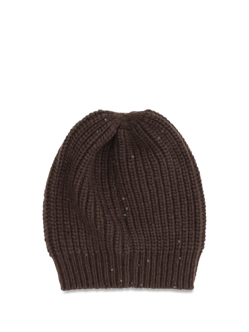 Brunello Cucinelli Brunello Cucinelli Silk Cashmere Hat Fondente - World Class Fashion