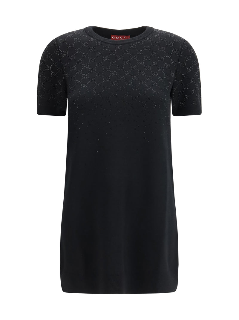 Gucci Minivestido de mezcla de lana Gucci Negro/Mixto - World Class Fashion