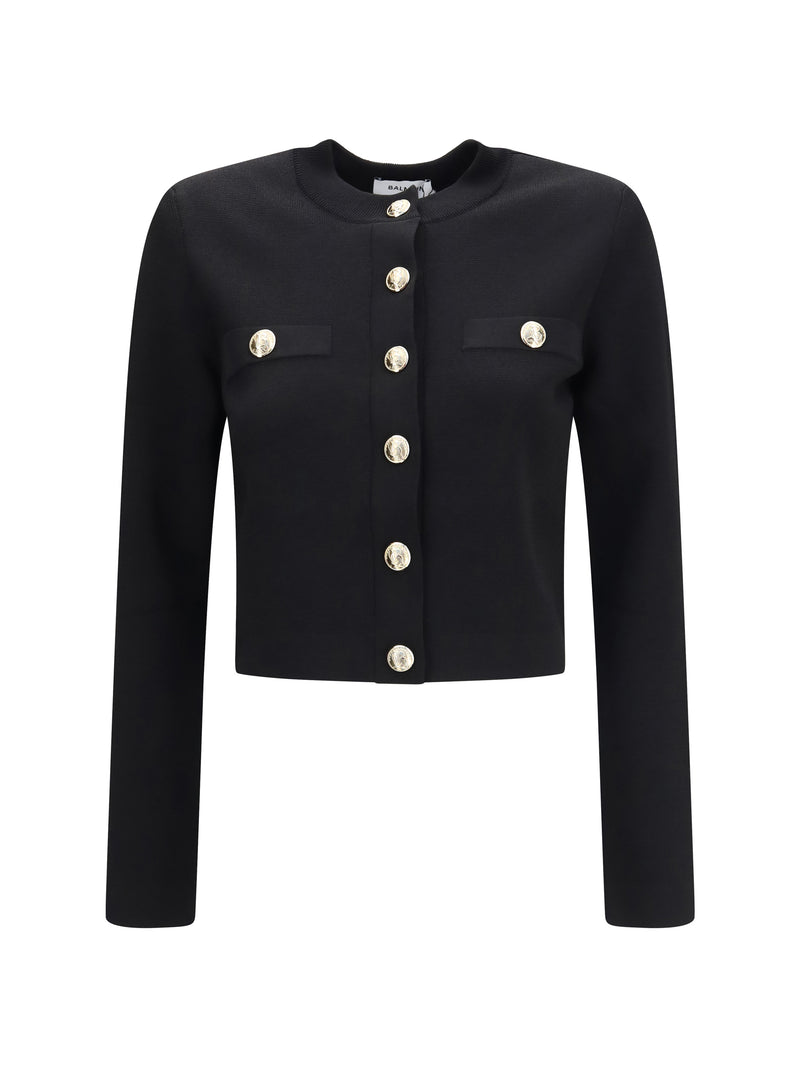Balmain Balmain Round-neck Viscose Cardigan Noir - World Class Fashion
