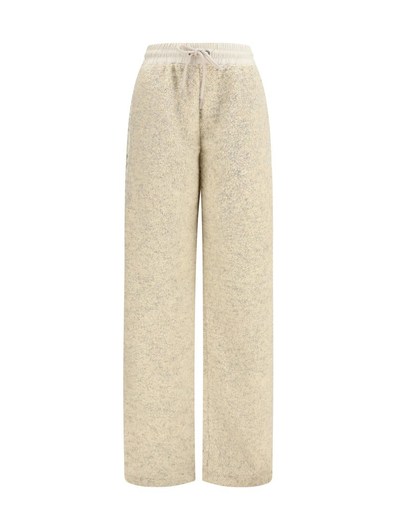 Moncler Moncler Teddy-effect Fleece Sweatpants Open White - World Class Fashion