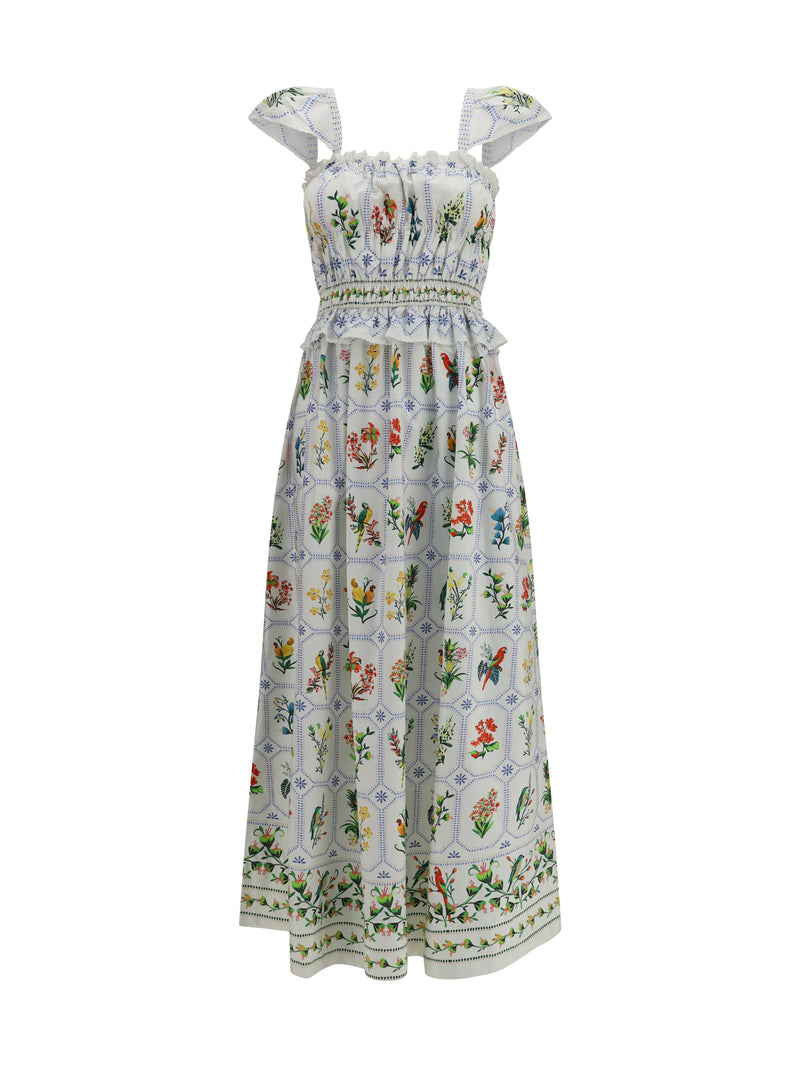 Farm Rio Farm Rio Floral Print Maxi Dress Tropical Porcelain - World Class Fashion