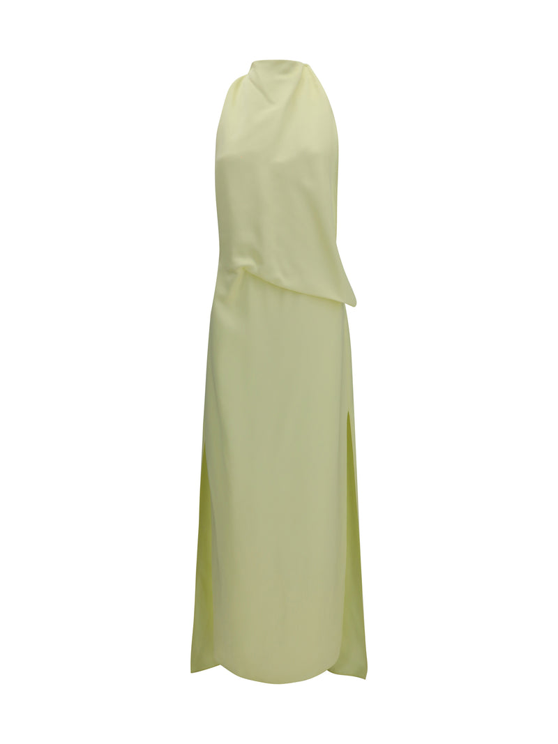 Max Mara Sportmax Vestido largo Max Mara Sportmax Dolmen amarillo claro - World Class Fashion