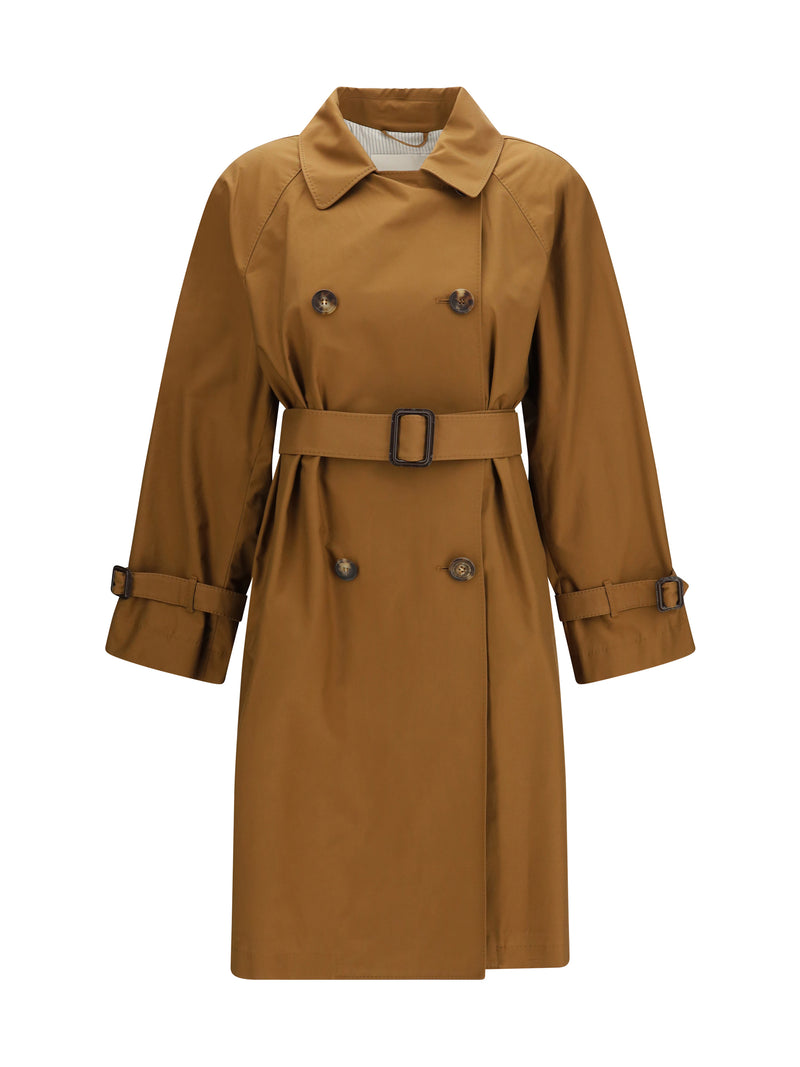 Max Mara The Cube Max Mara The Cube Abrigo cruzado con cinturón Cuoio - World Class Fashion