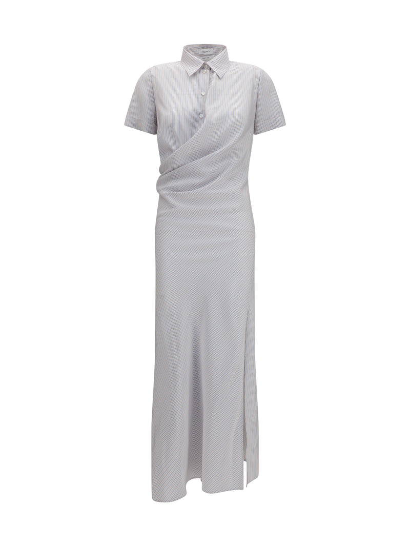 Alexander McQueen Alexander McQueen Long Shirt Dress White-S.Blue-C.Pink - World Class Fashion