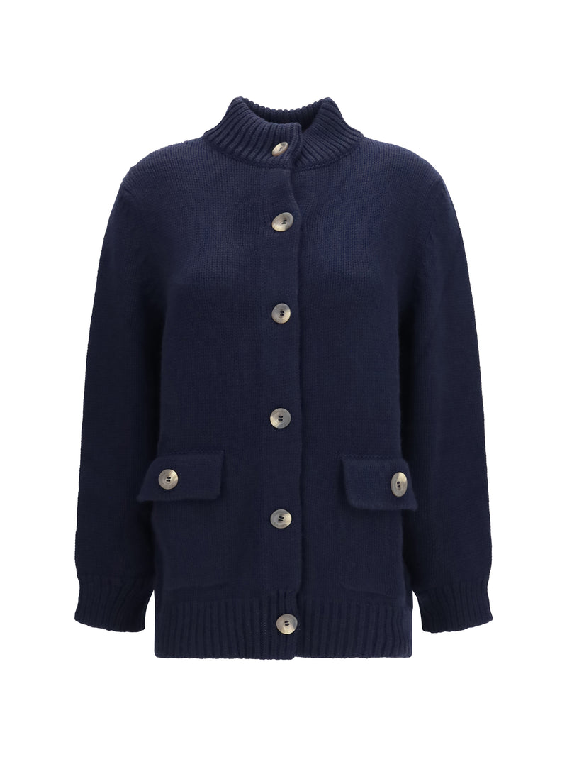 Ella Ella High Neck Cardigan Blue Navy - World Class Fashion