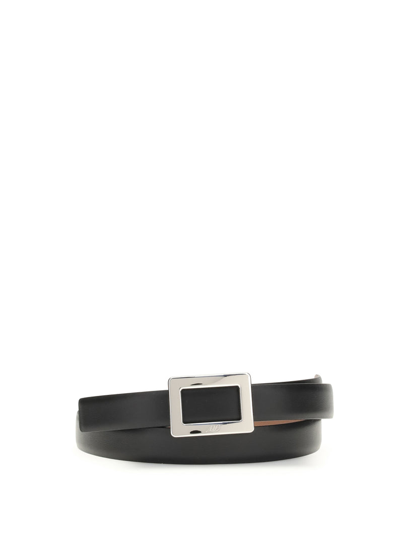 Roger Vivier Roger Vivier Belle Vivier Leather Belt Black/Cognac - World Class Fashion
