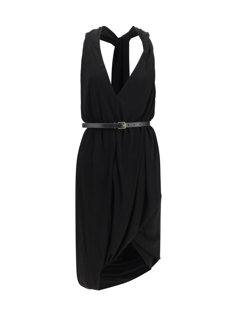 Loewe Loewe Draped Viscose Dress Black Women - World Class Fashion