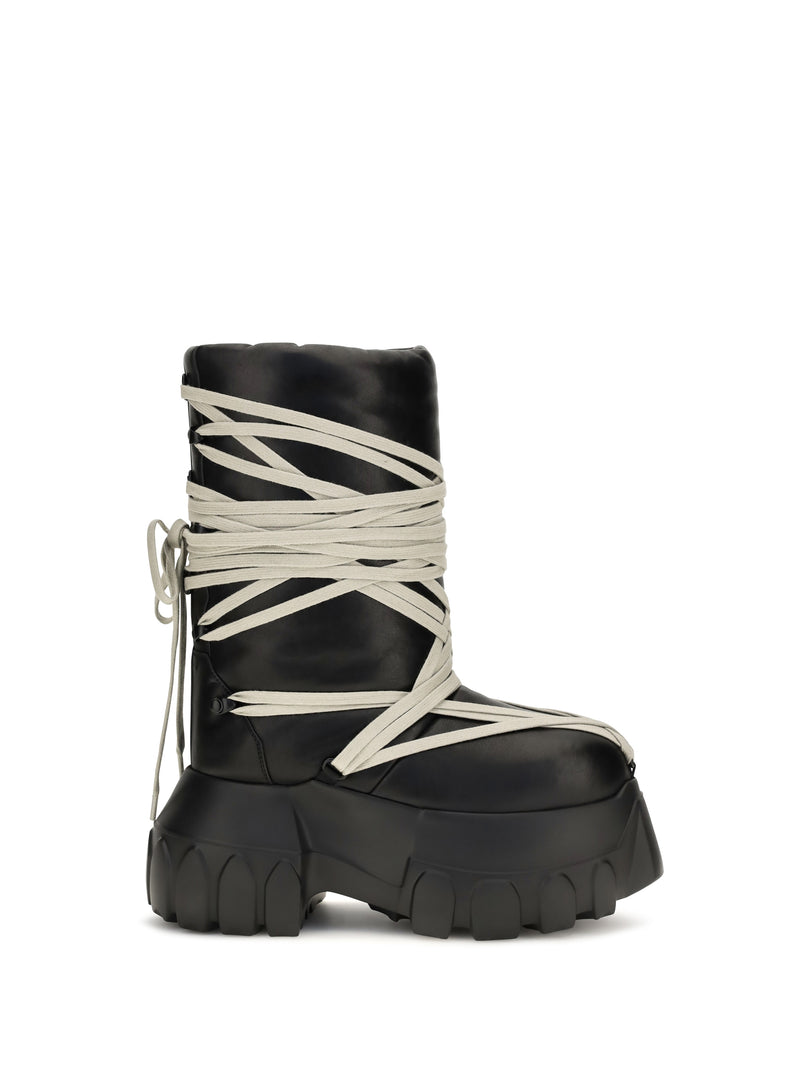 Rick Owens Rick Owens Megalace Lunar Mega Tractor Knee-high Boots - World Class Fashion