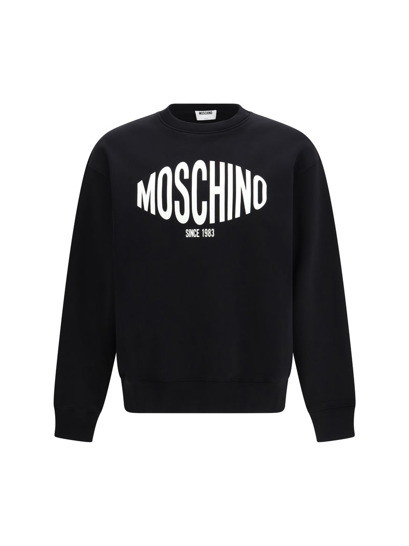 Moschino Moschino Printed Organic Cotton Sweatshirt Fantasia Nero - World Class Fashion
