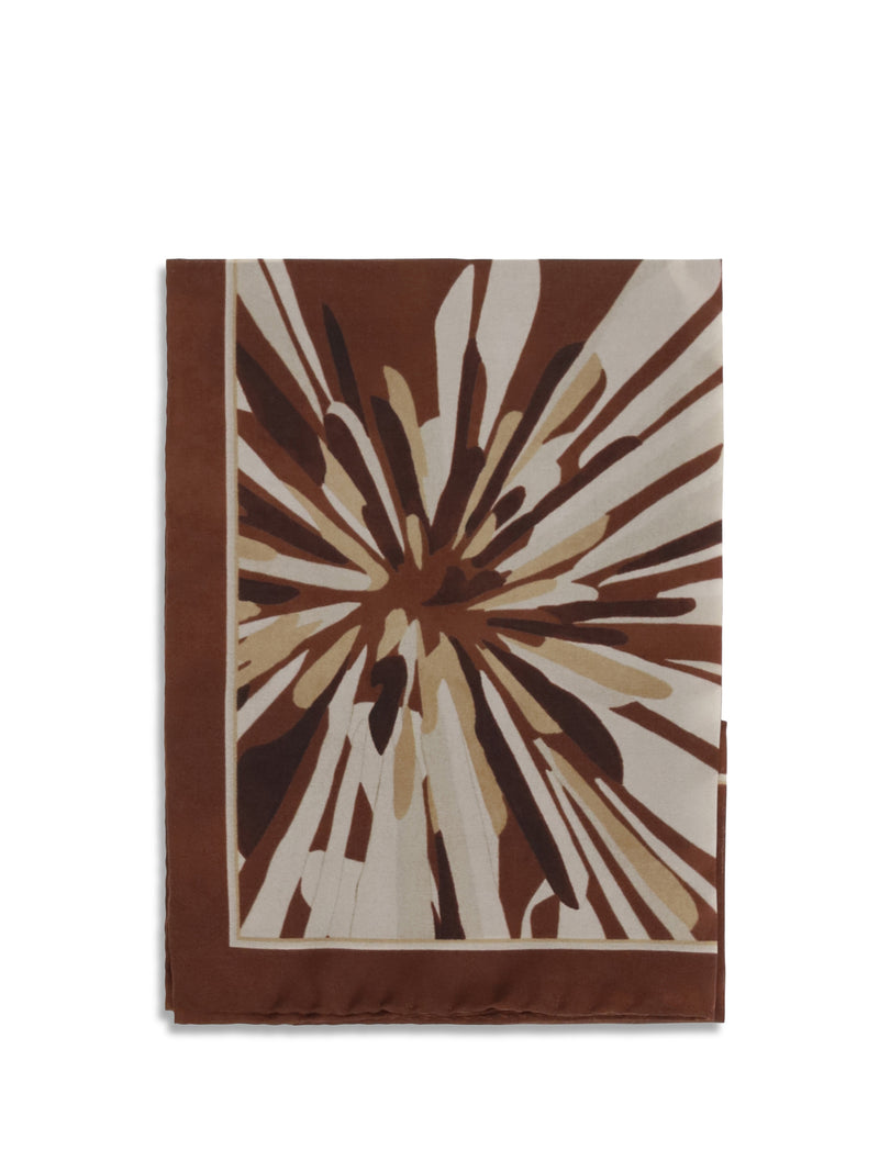 Brunello Cucinelli Brunello Cucinelli Bloom Print Silk Scarf Bordeaux - World Class Fashion