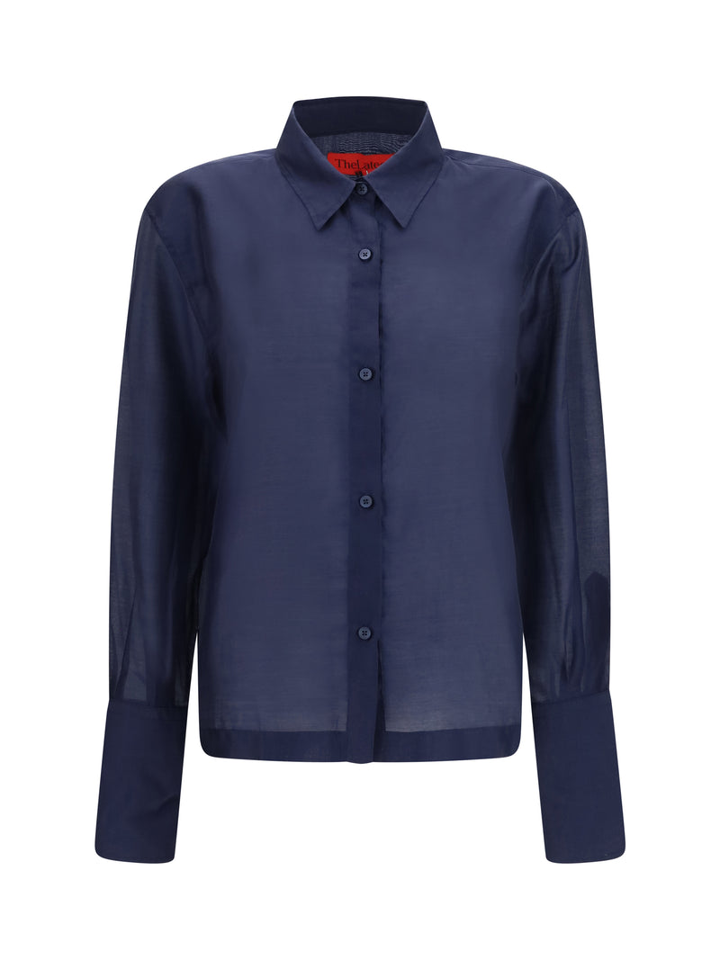 The Latest The Latest Codie Lightweight Muslin Shirt Night Blue - World Class Fashion