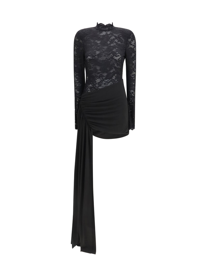 Nissa Nissa Low-back Mini Lace Dress Black - World Class Fashion