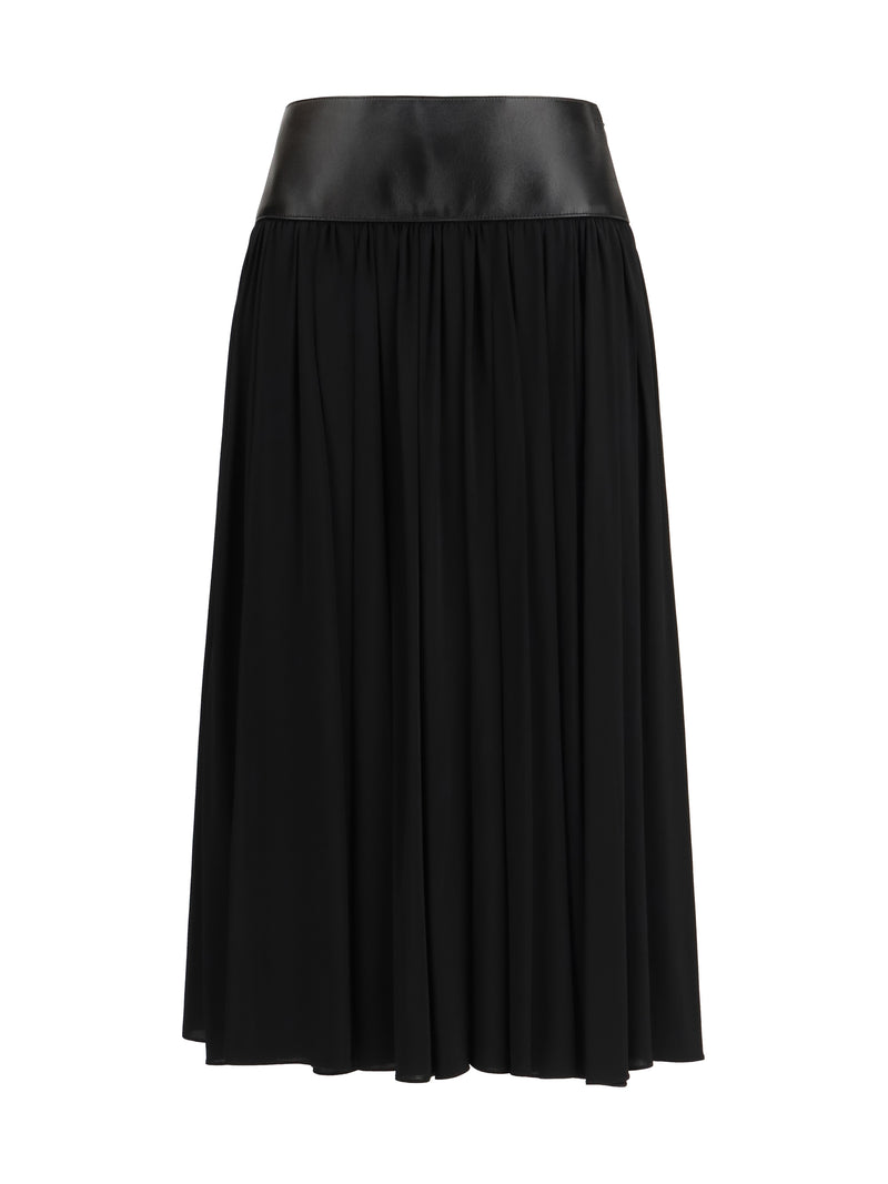 Alaia Alaïa Skirt with Leather Belt Noir Alaia - World Class Fashion