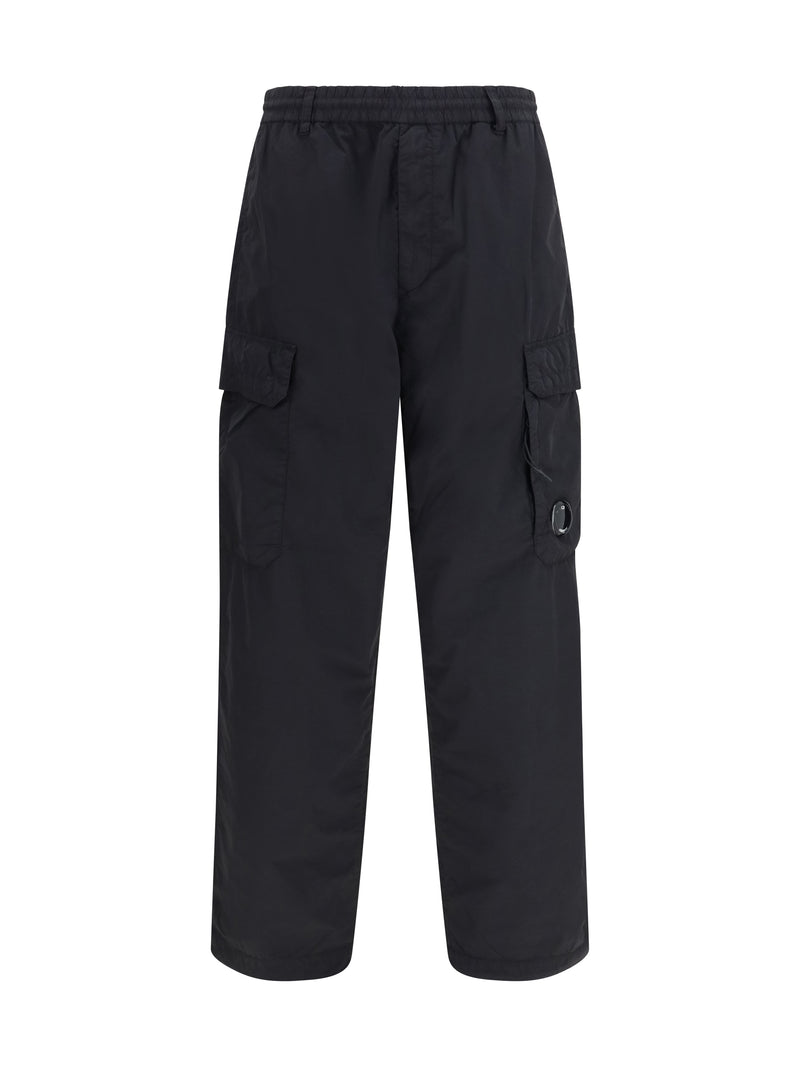 C.P. Company C.P. Company Flatt Nylon Cargo Lens Pants Black - World Class Fashion