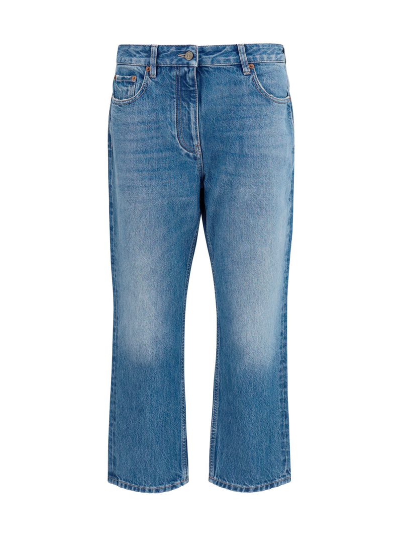 Valentino Valentino Straight-leg Jeans Medium Blue Denim - World Class Fashion