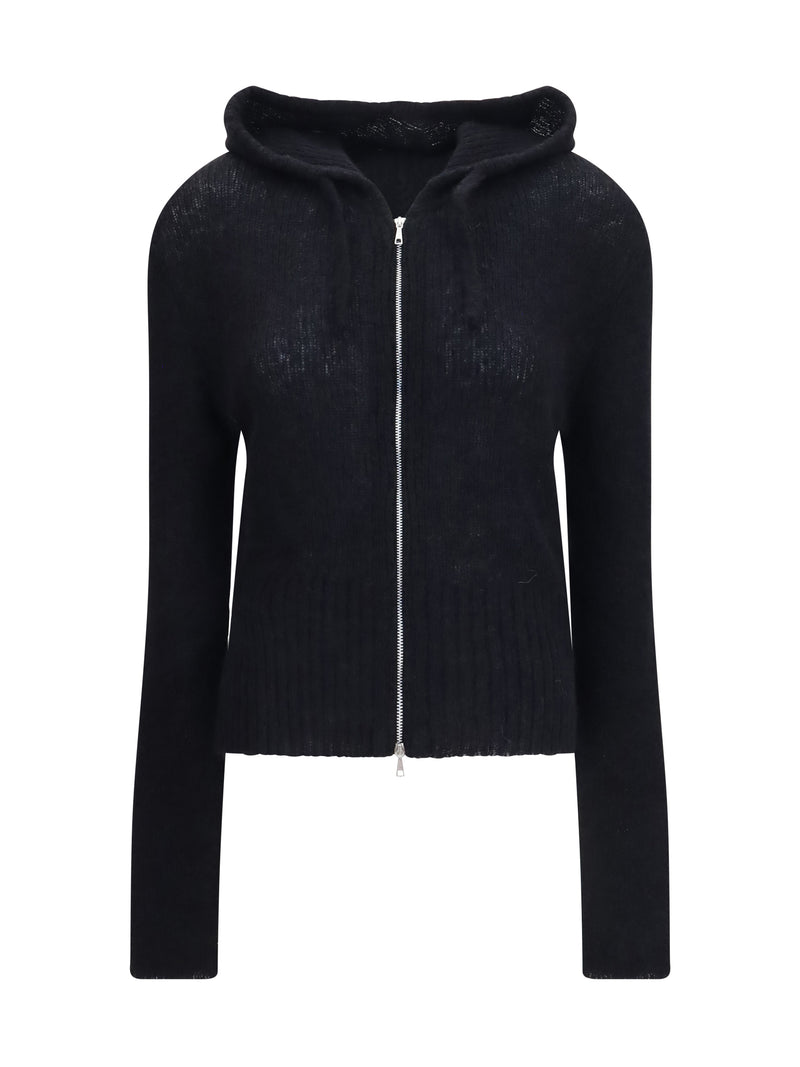 Our Legacy Our Legacy Alpaca-blend Zip-up Hoodie Black Fuzzy - World Class Fashion