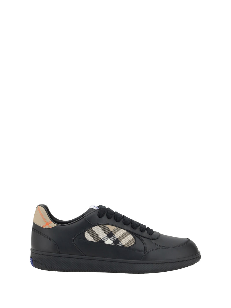 Burberry Zapatillas de piel Burberry Black/Sand Check para hombre - World Class Fashion