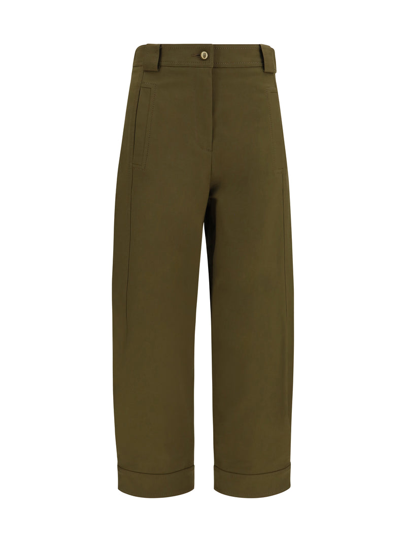 Max Mara Max Mara Adorni Cropped Pants Dark Khaki - World Class Fashion