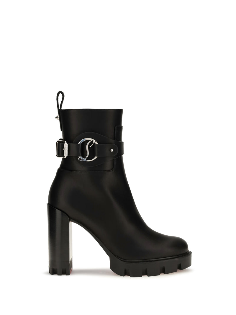Christian Louboutin Christian Louboutin Dianouchette Lug Leather Ankle Boots - World Class Fashion