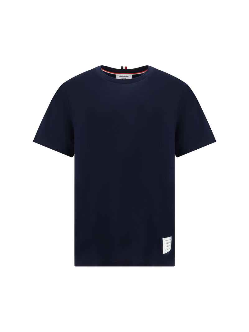 Thom Browne Thom Browne Camiseta de manga corta con cuello redondo Azul marino - World Class Fashion