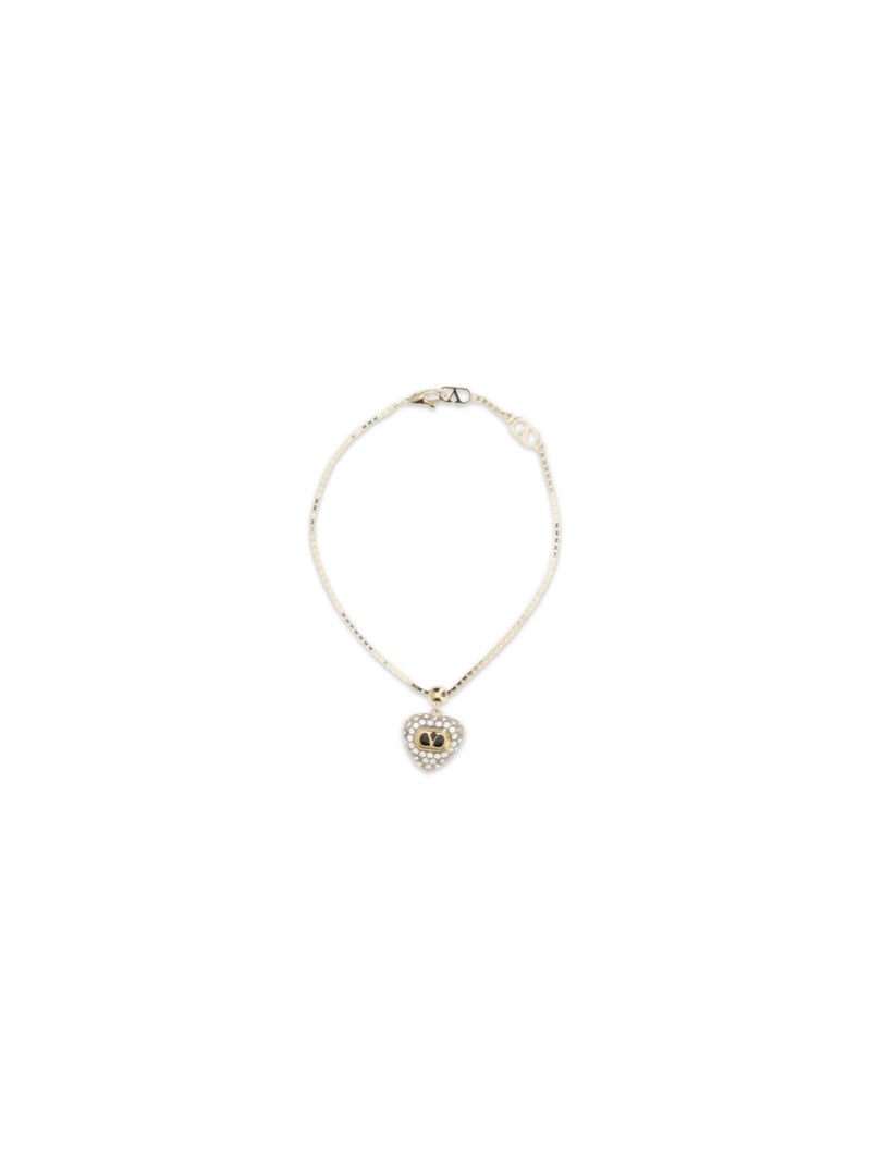 Valentino Garavani Valentino Garavani Coeur Royal Bracelet ORO/NERO/CRYSTAL - World Class Fashion
