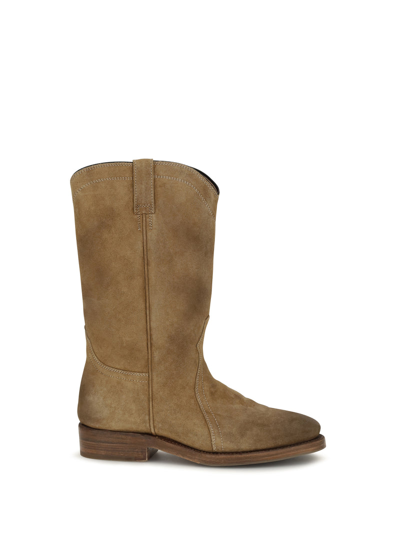 Jil Sander Jil Sander Bruce Suede Ankle Boots Walnut - World Class Fashion