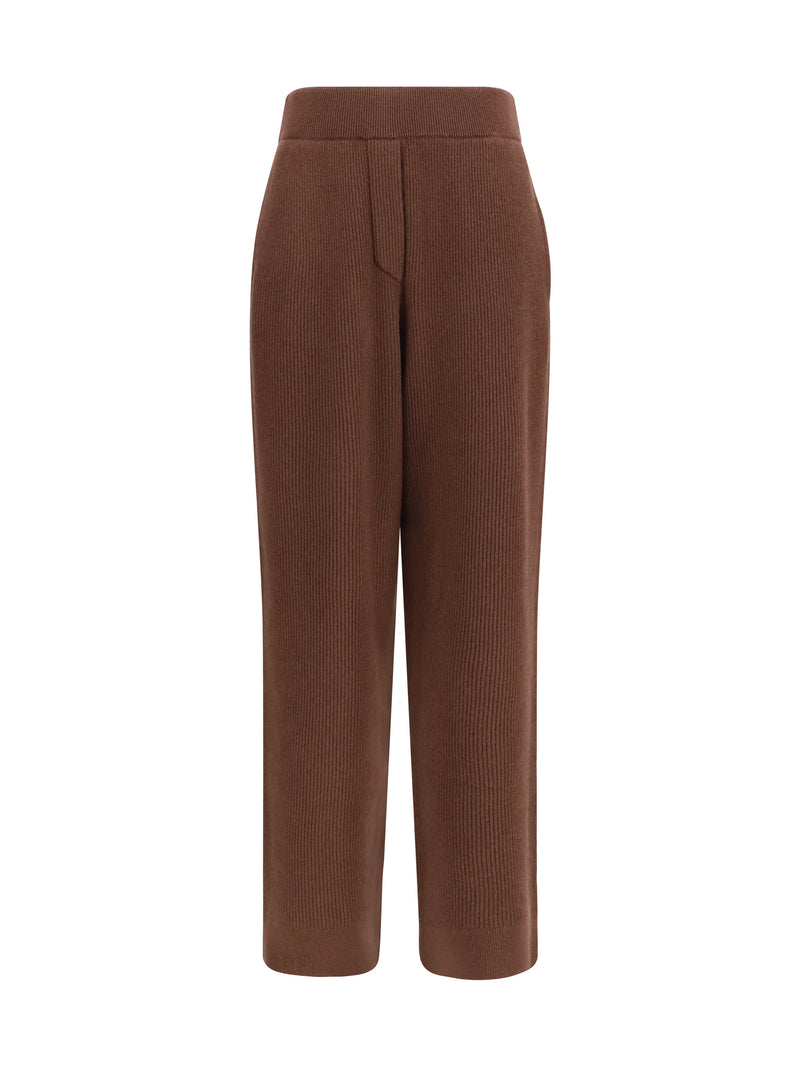 Brunello Cucinelli Brunello Cucinelli Cashmere-blend Trousers Chocolate Brown - World Class Fashion