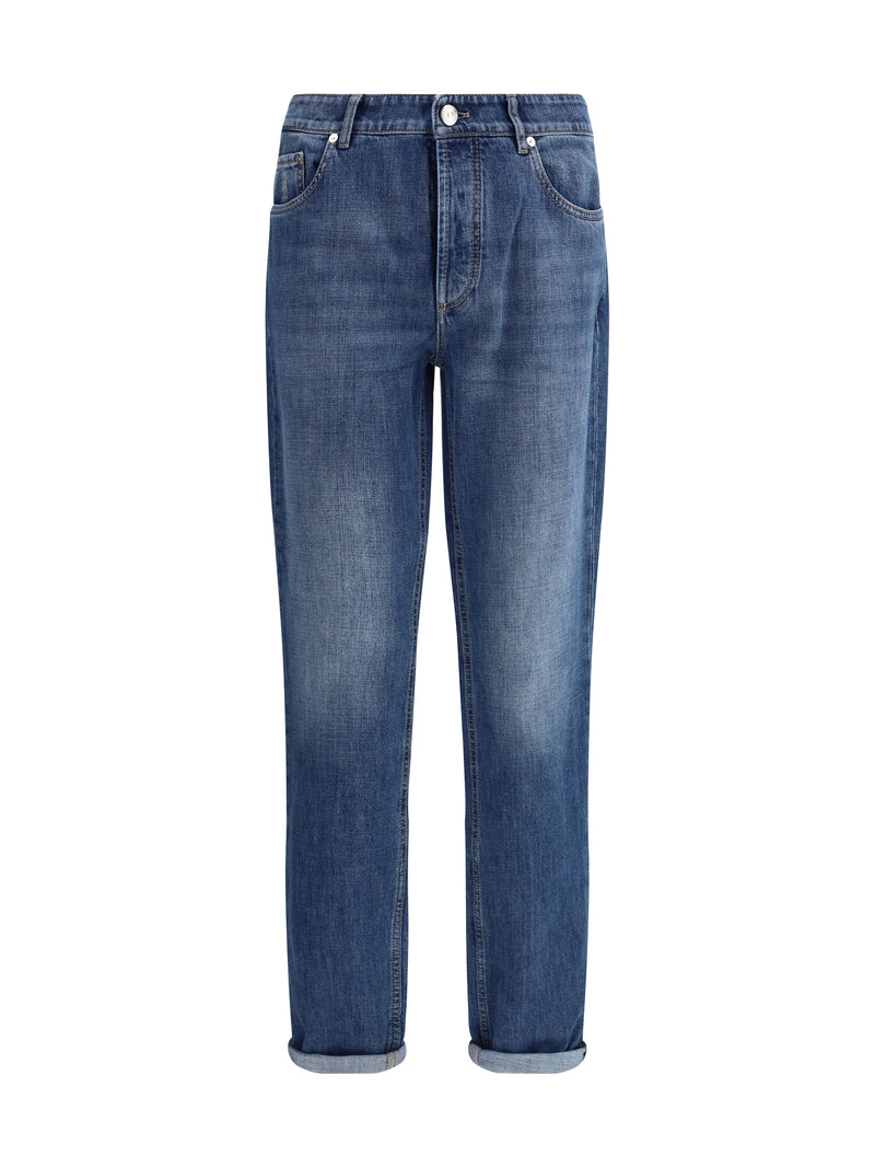 Brunello Cucinelli Brunello Cucinelli Cuffed Jeans Denim Medio Old - World Class Fashion