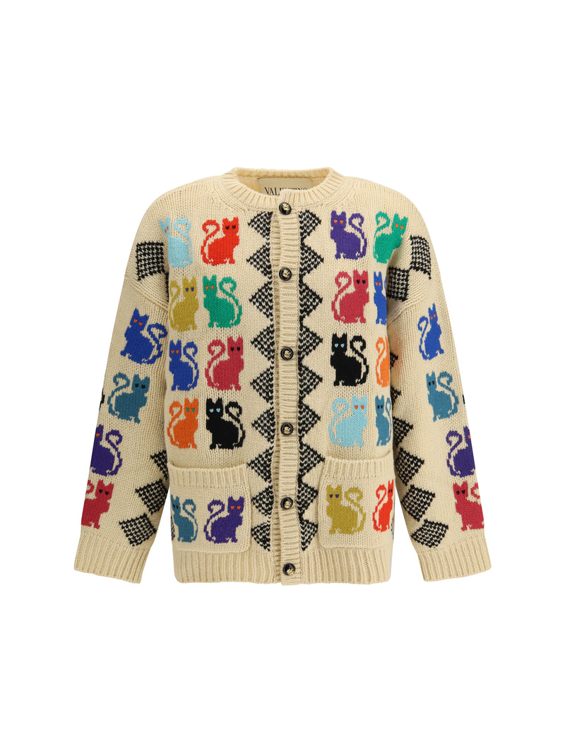 Valentino Valentino Cardigan Le Chat De La Maison Multicolor - World Class Fashion