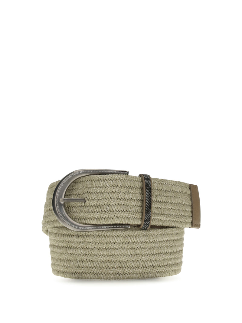 Brunello Cucinelli Brunello Cucinelli Braided Linen Belt Greggio - World Class Fashion