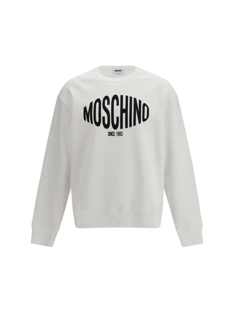 Moschino Moschino Printed Organic Cotton Sweatshirt Fantasia Bianco - World Class Fashion