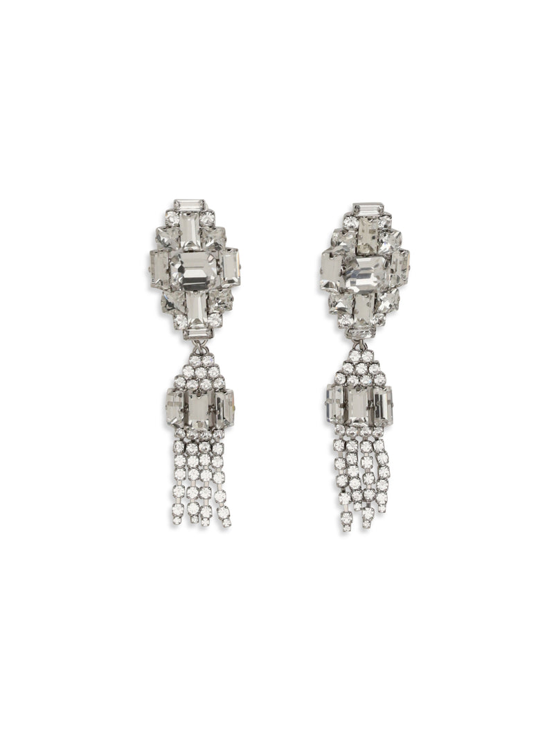 Alessandra Rich Alessandra Rich Crystal Drop Earrings Silver Women - World Class Fashion
