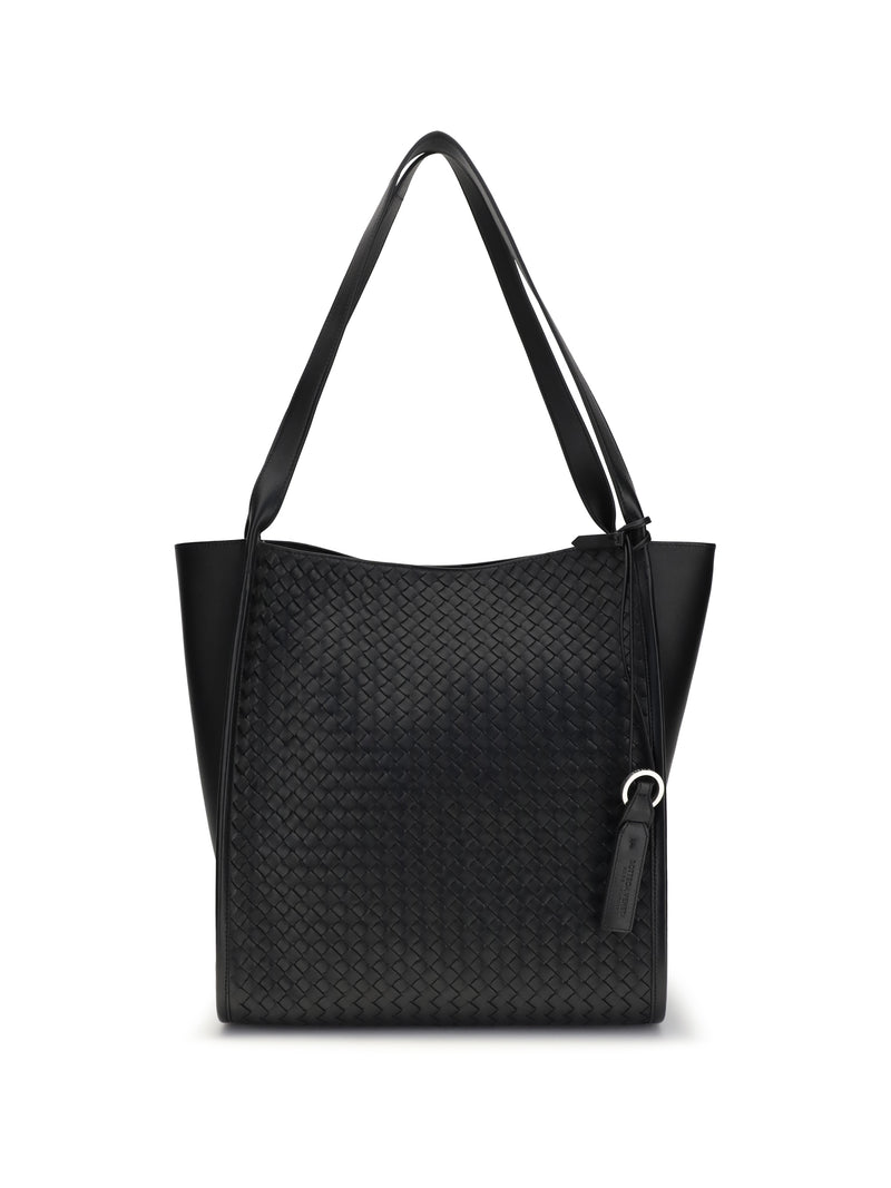 Bottega Veneta Bottega Veneta Courier Tote Bag Black-Silver - World Class Fashion
