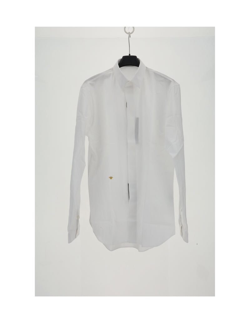 Dior Homme Dior Homme Bee Embroidered Shirt White - World Class Fashion