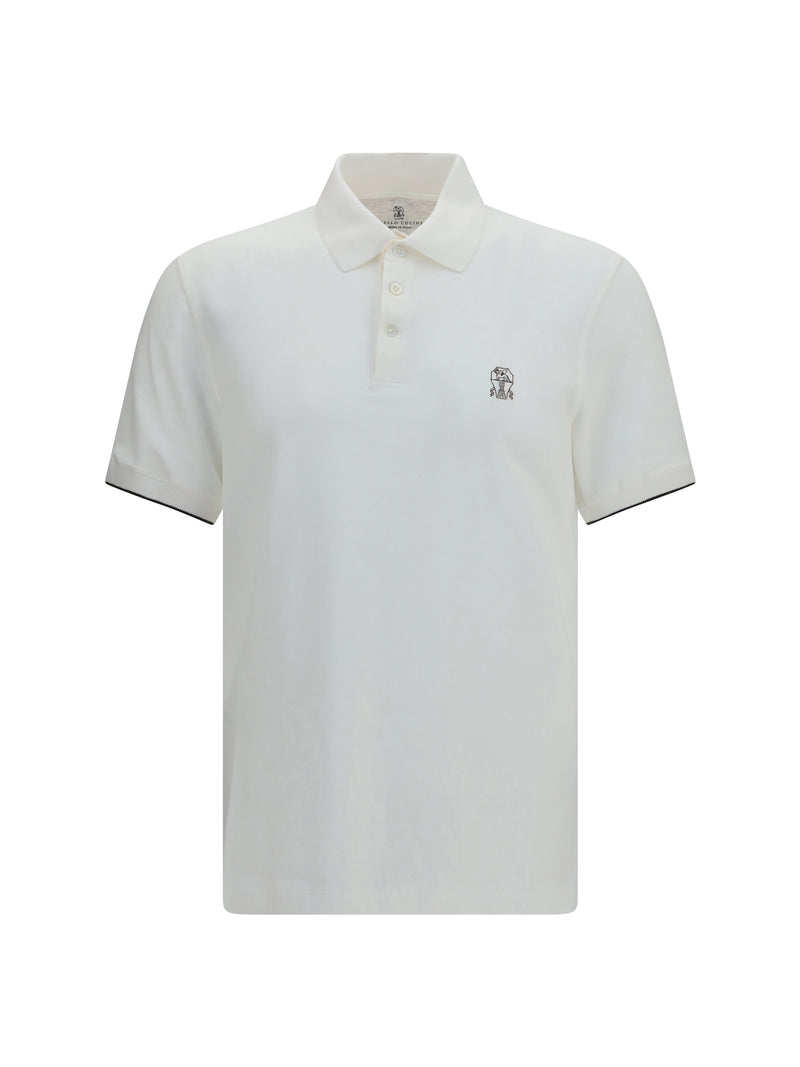 Brunello Cucinelli Brunello Cucinelli Cotton Polo Off White Brown - World Class Fashion