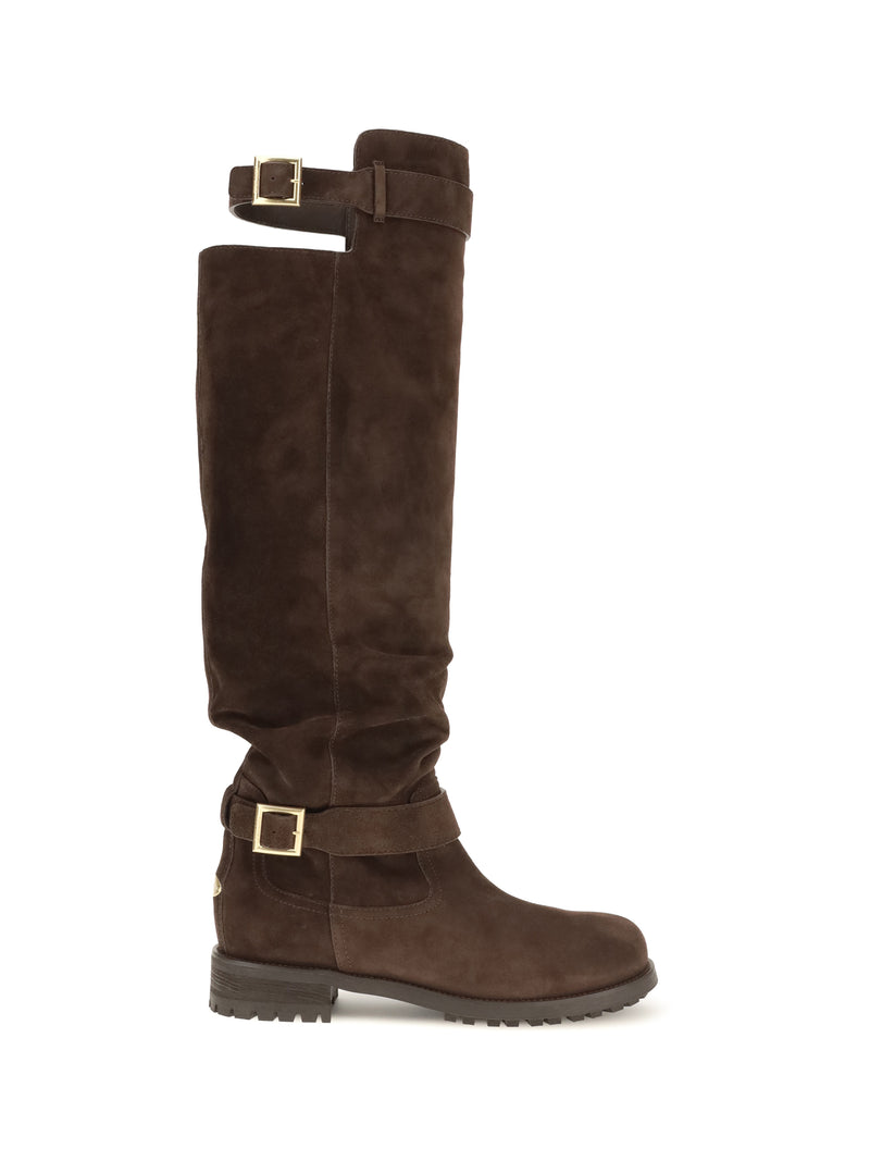 Jimmy Choo Jimmy Choo Biker Kb Chocolate Women Boots - World Class Fashion