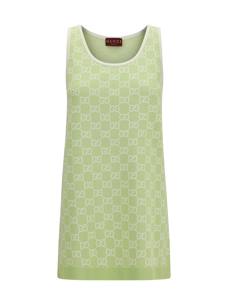 Gucci Gucci GG Jacquard Mini Dress Frosted Mint/White - World Class Fashion