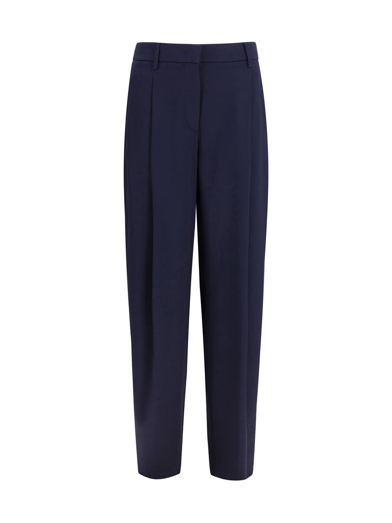 Giorgio Armani Giorgio Armani Pleated Silk Pants Blue Lapis - World Class Fashion